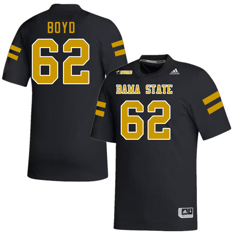 Alabama State Hornets #62 Dominic Boyd College Football Jerseys Stitched Sale-Black